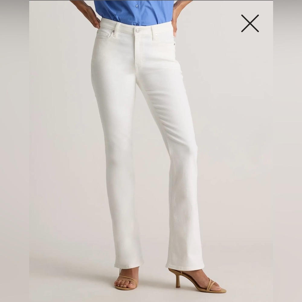 Quince Luna Stretch Flare Jeans Cloud White 27